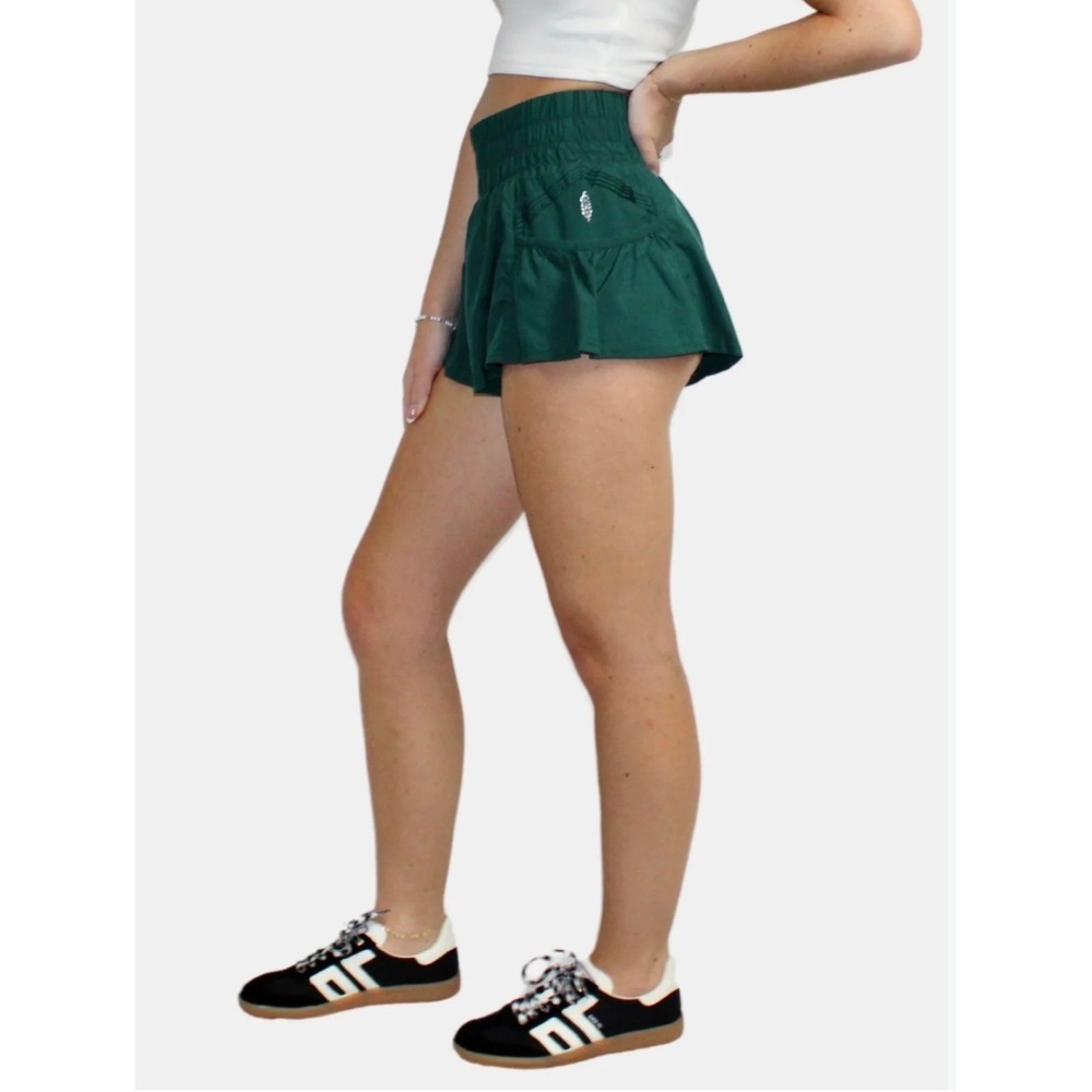 FP Movement Get Your Flirt On Shorts Medium Green High Rise Athletic Women